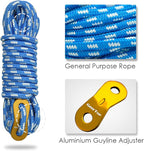 GEERTOP 6 Pack 5 mm Guy Lines Ultralight Tent Cords with Aluminum Adjuster Tensioner Outdoor Camping Guylines Ropes for Tent Tarp, Canopy Shelter, Climbing, Hiking Backpacking Survival Gear