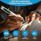 Electric Engraving Pen with 37 Bits, USB Rechargeable Cordless Etching Engraving Tool, Portable DIY Rotary Engraver for Jewelry Wood Glass Stone Carving (Silver)