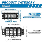 GLOSO Terminal Blocks Double Row Stainless 11 mm Pitch TBC, Marine Grade, 12-22 AWG Cu, 25A/300V - 1 Pack, 8 Poles