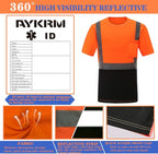 AYKRM Safety T Shirt Reflective High Visibility hi vis Long Sleeve T Shirt (XS-6XL)