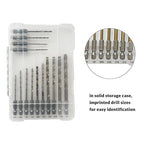 NordWolf 14-Piece M35 Cobalt Drill Bit Set for Stainless Steel, Hard Metals & Cast Iron, Jobber Length with 1/4" Hex Shank, SAE Sizes 1/16" to 1/4" in Storage Case