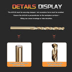 Drill Bit, 3/16" Cutting Diameter (4.763mm), 4241 HSS Black and Gold 118° Cutting Angle Versatile Jobber Bits - (Applications: for Drilling Plastic Wood Soft Thin Metal), 12-Pieces