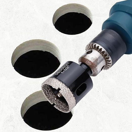 1-1/2 Inch Diamond Hole-Saw Bits with Pilot Drill Bit - 2pc 1-1/2" Diamond Tipped Tile Hole Saws with Guiding Bit Accurate Drilling for Porcelain Tile Ceramic Pottery Granite Stone Glass Bottles 38mm