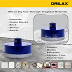 Drilax Pro Series 4 Inch Diamond Hole Saw | Angle Grinder (5/8"-11) & Drill (Adapter Incl.) | 1-3/8" Depth | Dry Drill for Dryer Vents, HVAC, Large Pipes, Core Sampling | Long Life
