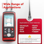 Wintact Digital Ultrasonic Thickness Gauge, Range 0.039 to 11.81 in with Probe for Measuring Metal and Nonmetal Materials, Steel, Cylinder Wall, Plastic, Glass, PVC, Pipes (WT1201)