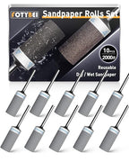 10Pcs 2000 Grit Sanding Drums Sandpaper Sticks Set for Dremel Rotary Tool with 1/8" Shank, Rotary Tool Accessories Suitable for Metal Rust Removal/Jade Polishing/Stone Grinding (2000 Grit)