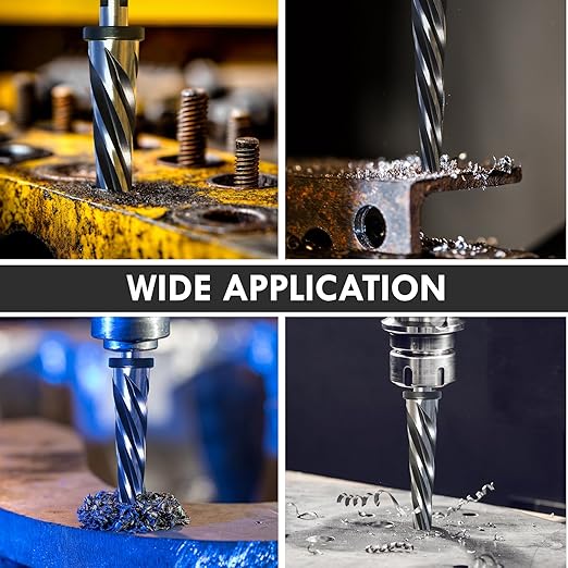 3/8" Bridge Construction Reamer, M2 HSS Taper Chucking Reamer Drill Bit with 5-Spiral Flutes Design for Steel, Alloy, Aluminum, Wood and Plastic