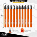 Carbide Tip Drill Bit-BGTEC Wood Drill Bits, 10pcs Round Shank 5/16" Cross Hard Alloy Drill Bits for Wood Plastic Masonry Brick