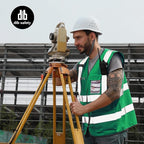 Dib Safety Reflective Vest High Visibility with Pockets and Zipper, Green 4XL