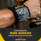 MagnoGrip Magnetic Wristband for Holding Screws, Nails, Drill Bits, Super Strong Magnets, Adjustable Strap, Essential Tool for DIYers, Handyman, Mechanics, Construction & Home Improvement - Platinum