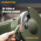 POWERTEC CBN Grinding Wheel 8 Inch 180 Grit, 1-1/4" Wide, 5/8" Arbor – 4-in-1 CBN Sharpening Wheel with 1/4" Radius Edge and Side Face for Bench Grinder (15702)