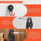 Heavy Duty Storage Magnetic Utility Hooks Large Garage Magnet Hooks with Anti-Slip Coating for Metal Cabinet,Pegboard,Garage Shelve,Garden Tools (4PCS 2.59'' Orange)