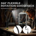 LED Work Light, 500 Lumen Gooseneck Flashlight with Magnetic Base, Zoomable Flexible Led Flashlight, Waterproof Job Site Light for Work Bench, Auto-repairing, Inspection, Emergency