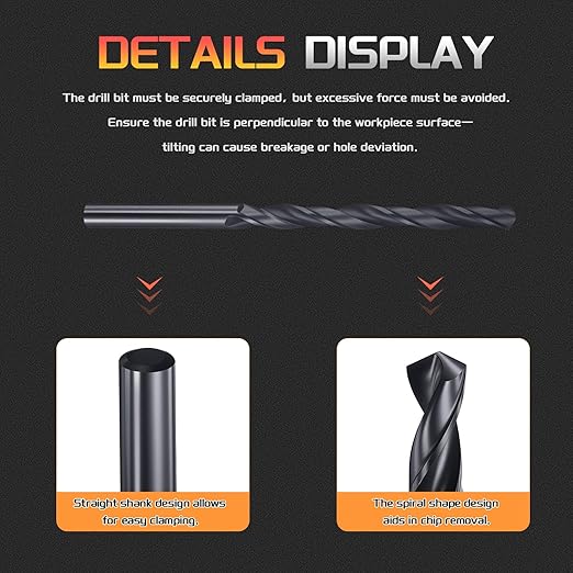 Drill Bit, 5mm Cutting Diameter, 4241 HSS Nitriding Black 118° Cutting Angle Versatile Jobber Bits - (Applications: for Drilling Plastic Wood Soft Metal), 12-Pieces