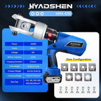 Electric Hydraulic Cable Lug Crimper Pliers Rechargeable Crimping Tool 20 Ton Electrical Terminal Cable Wire Fiber Crimper Kit with 7 Dies (HMX-630)