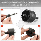 2 Inch Hole Saw with 3/8" Triangle Shank Quick Change Arbor, JTemgle Bi-Metal Hole Saw Heavy Duty Hole Cutting Tool for Cornhole Boards, Recessed Lights, Wood, Plastic, Drywall & Soft Metal