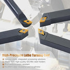 Indexable Lathe Turning Tool 14Pcs Kit 1/2" (12mm) Shank, Includes 4Pcs Metal Lathe Tool Holders and 10Pcs Carbide Inserts for Turning Boring Grooving Cutting Threading Carbide Turning Tool