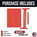 Torched Pegboard Display Stand for Jewelry, Craft Shows, Selling, Vendor Events, Tools, Peg Board Accessories Rack Organizer, XL 11.75" L x 4.3" W x 15.75" H, RED