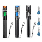 Moocci 3 Pcs Visual Fault Locator Fiber Optic Tester - VFL Fiber Optic Cable Tester Meter with FC to LC Adapter - Tools Kit for FC/SC/ST/LC Connector,Network Cable Test - Green Blue White