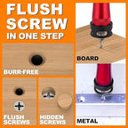 Metal Countersink Drill Bit Set 9-in-1 with Depth Stop, 4 Reversible Heads & Vertical Pilot Adjustable - Hex Shank for Hardened Steel/Woodworking, Hex Key & Chamfer Tool Includ