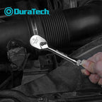 DURATECH 3-Piece Ratchet Set, 1/4", 3/8", 1/2" Drive Ratchets, Dirt Resistance 90-Tooth Ratchet Wrench, Chrome Alloy Made, Fully Polished, Organized in Storage Case