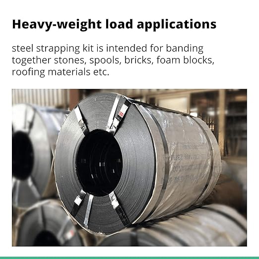 IDL Packaging Round Packages Strapping Tool Set for 1/2" Steel Strapping, 1100 lbs Break Strength – Tensioner, Sealer, Cutter for Metal Banding – Packaging Strapping Tool Kit to Secure Heavy Packages