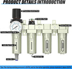 1/2" NPT 4 Stage Heavy Duty Industrial Grade, Auto Drain Air Drying System, Coalescing Filter, Particulate Filter, Double Desiccant Dryer and Air Regulator For Plasma Cutter and Paint Spray