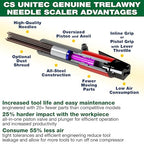 CS Unitec | 121.2099 | 2B Needle Scaler. Heavy-Duty, All-Steel Construction, Inline Grip, 19 Needles, Air-Powered, 3000 Blow per Minute, 5.75 Lbs - Made in England