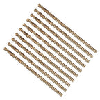 Drill Bit, #35 Cutting Diameter, 4341 HSS Gold Finish 118° Cutting Angle Number Jobber Bits - (Applications: for Drilling Soft Metal Plastic Wood), 10-Pieces