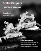 cciyu Rear Left & Right Brake Calipers Assembly w/Bracket 19B6384 19B6385 For Audi For A3/For A3 Quattro,For Volkswagen For Beetle/For Eos/For Golf/For GTI/For Jetta/For Passat