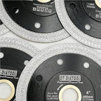 DT-DIATOOL Diamond Tile Blade 4 Inch 5pcs Diamond Turbo X Mesh Rim Segement Circular Saw Blade for Procelain Ceramic Stoneware Marble Granite Fits 5/8"-7/8" Arbor