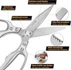 Heavy Duty Scissors,All Purpose Utility Scissors,Stainless Steel Blade with Small Serrations， Metal Handle Shears for Home,Office,Easy Cutting Cardboard,Fabric,Leather,Wires,Carpet and Rope