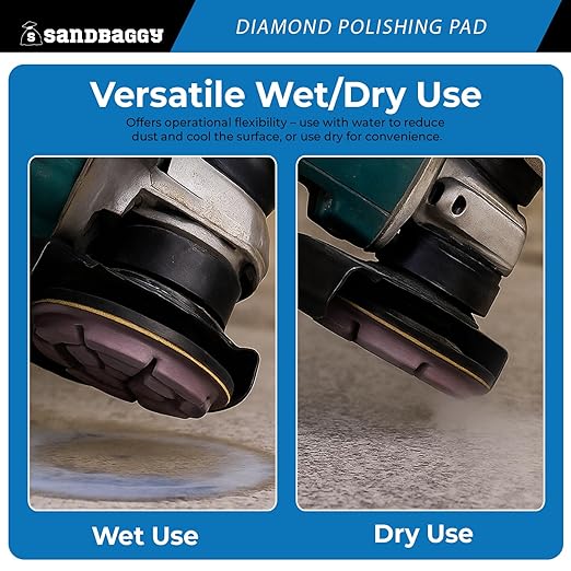 Sandbaggy 3" Metal Bond Diamond Polishing Pad - 100 Grit (8mm Thick) (4, 3-inch)