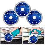 4.5 inch Diamond Saw Blade 4.5" Cutting Disc Wheel for Cutting Porcelain Tiles Granite Marble Ceramics Works with Tile Saw and Angle Grinder (3 Pack, Blue)