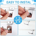 Moxweyeni 100 Pcs Heavy Duty Slatwall Panel Hooks Hanging Metal Slat Wall Hanging Hooks Silver Slat Wall Hanger Commercial Grade Slatwall Pegs Accessories for Shop Retail Display(2inch)
