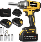 816.67Ft-lbs(1100N.m) Cordless Impact Wrench, 1/2 inch Power Torque Wrench, 2-Mode Speed,Electric Impact Gun with 2 Batteries, Charger and 5 Sockets