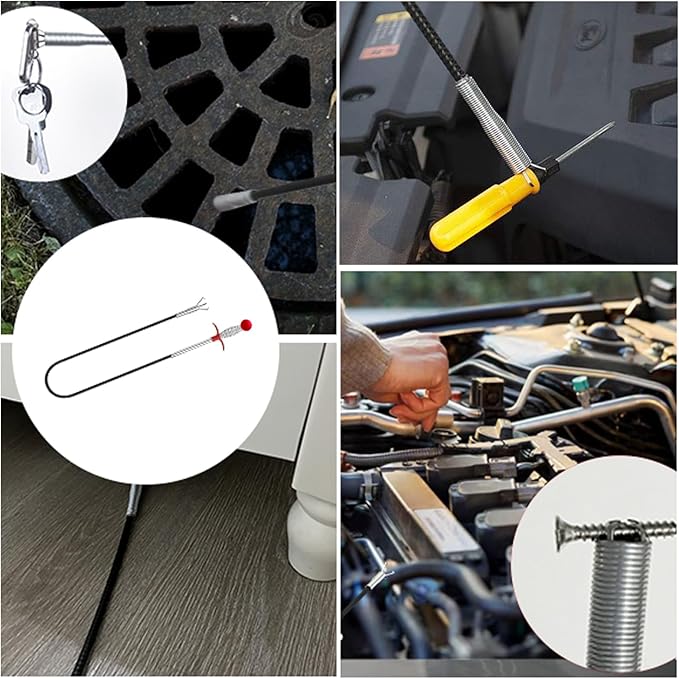 Upgraded Drain Snake, 76 inch Hair Drain Clog Remover Tool ， Sink Snake Drain Clog Remover for Sewer Kitchen Bathroom