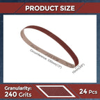24 Pcs Sanding Belts 3/8 x 13 Inch 240 Grit Aluminum Oxide Abrasive Sandpaper for Belt Sander Metal Grinding Wood Working Weld Rust Removal
