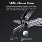 NEXTORCH PIONEER 14-IN-1 Multi-tools Full-Size,Versatile Multi-tool Set with Scissors Needle Nose Pliers Pocket Clip Multi-tool (STONE WASHED FINISH)