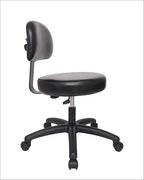 Chair Master Adjustable Chair for Exam Rooms, Labs, Doctor and Dentist Offices. Easy to Clean! 19"-27" Seat Height NO FOOTRING (Medium Desk Height, Black)