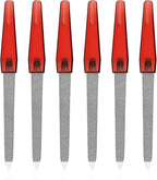 6-Pack Small Nail File, Pointed Stainless Steel Metal Fingers File, Diamond Non-Slip Handle Foot Nail Files Fingers Travel Double-Sided Sapphire Sand Trimmer for Men Women's Natural Nails