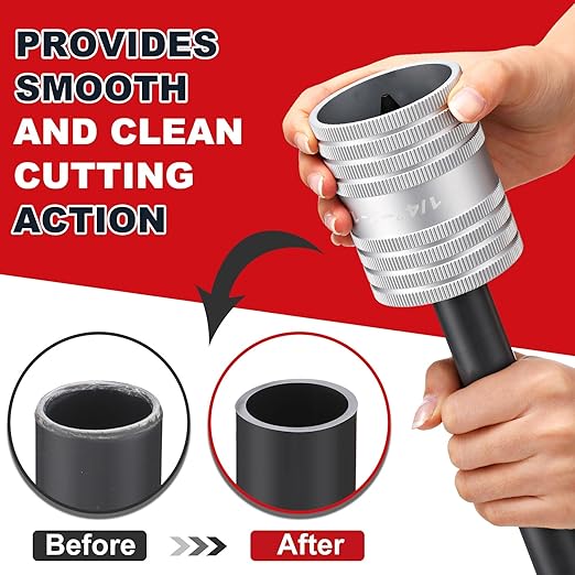 Zonon Stainless Steel Pipe Reamer,1/4" to 2 1/8" Inner/Outer Reamer,Tube Deburr Chamfer Tool,Tube Remove Burr Tool,Plumbingtools for Smoothing Reaming PVC Ppr Copper Brass Aluminum Pipes