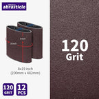 12 Packs 8 x 19 inch 120 Grit Cloth Floor Sanding Belts Ideal for Sanding Commercial and Residential Flooring