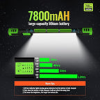 Magnetic Rechargeable Underhood Work Light for Mechanic, 7800mAh 12H, IP65 Waterproof, 360° Rotating, 4 Modes (2700K-6500K), USB-C Fast Charge, for Car Repairing/Garage/Emergency