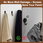 POZEAN 40 Pack Wall Hooks for Hanging, Heavy Duty Small Coat Hooks Wall Mounted for Living Room, Bathroom, Kitchen, Bedroom for Key, Cup, Bag, Hat, Scarf, and More (Oil Rubbed Bronze)