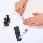 4 Pack Nail File Metal, 3.54IN Stainless Steel Fingernail Files Double Sided Grit Nail Filer with Leather Cases and Non Slip Handle