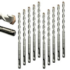 Direko 10-Piece 3/8 inch x 12 Inch SDS Plus Rotary Hammer Drill Bits Carbide Tipped Concert Drill Bits for Concrete, Brick, Cement Walls, Stone, Hammer Drill Bits for Concrete