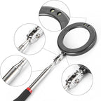4PCS Telescoping Inspection Mirror LED Lighted Inspection Mirror for Mechanic Checking Vehicle, Car, Eyelashes, Mouth, Small Parts Observation (Extendable, Rectangle & Round)