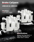 cciyu Front Left & Right Brake Calipers Assembly w/Bracket 19B3102 19B3103 2009-2014 For Acura For TL,2015-2018 For Acura For TLX,2006-2014 For Honda For Ridgeline