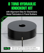 1/2" - 2" Hydraulic Knockout Punch Set | 15 US Tons | Knock Out Set with 6 Dies | Punching Capacity 11-16 Gauge | 1 Year WARRENTY | Staten Tools